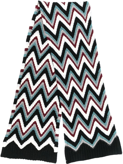 Missoni Chevron-knit Wool Scarf In Multicolor