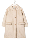 DOUUOD SINGLE-BREASTED FAUX-SHEARLING COAT