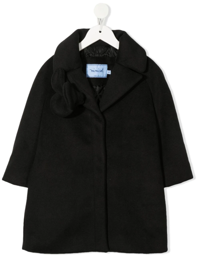 Mi Mi Sol Kids' Single-breasted Coat In Black