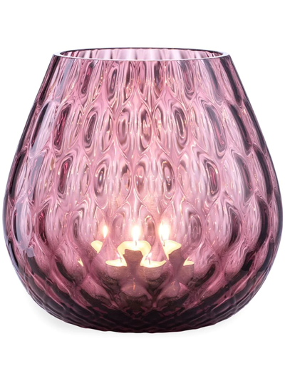Nasonmoretti Glass Candle Holder In Pink