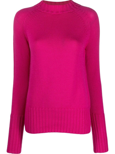Drumohr Knitted Round Neck Jumper In Fuchsia