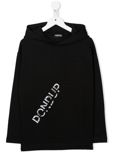 Dondup Kids' Logo-print Pullover Hoodie In Black