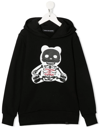 VISION OF SUPER SKELETON-PRINT COTTON HOODIE