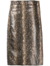 Ganni Snake Print Wrap Midi Skirt In Snake Starfish In Brown