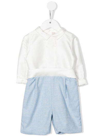 La Stupenderia Babies' Two-tone Cotton Romper In White