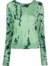 Essentiel Antwerp Calvi Tie And Dye Jumper In Green