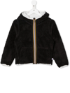K-way Faux-shearling Hooded Bomber Jacket In Black