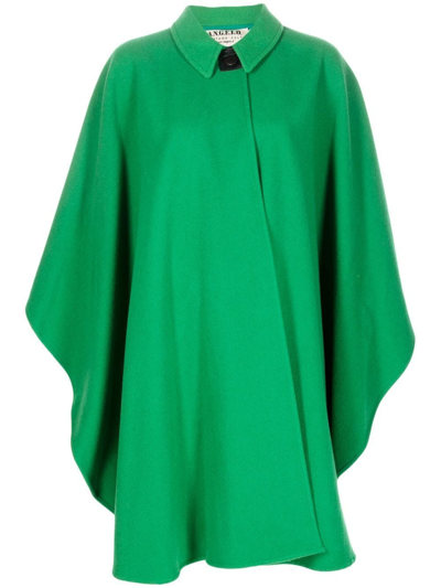 Pre-owned A.n.g.e.l.o. Vintage Cult 1970s Wool-blend Cape Coat In Green