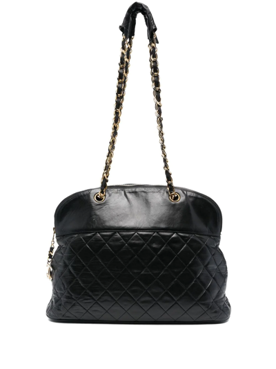 Pre-owned Chanel 1989-1991 Quilted Shoulder Bag In Black