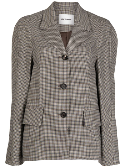 Low Classic Beige New Armhole Blazer In Check