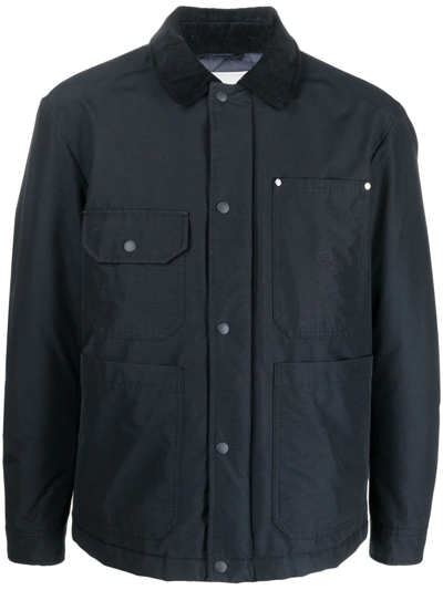 Woolrich Mid-length Collared Jacket In Blue