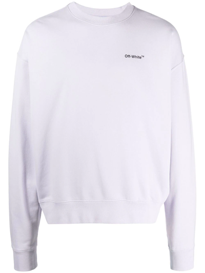 Off-white Arrows Cotton Sweatshirt In Purple
