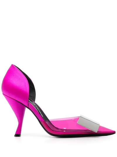 Sergio Rossi Buckle-detail 95mm Pumps In Fuchsia