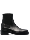 Jil Sander Ankle Boots In Black Leather In Black