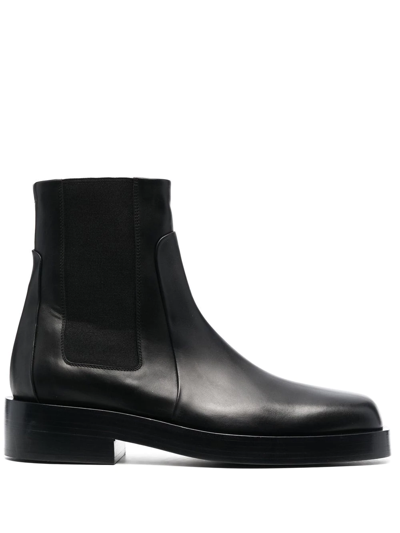 Jil Sander Vitello Leather Chelsea Boots In Black