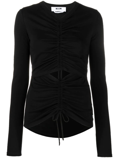 Msgm Black Blusa Long Sleeve T-shirt