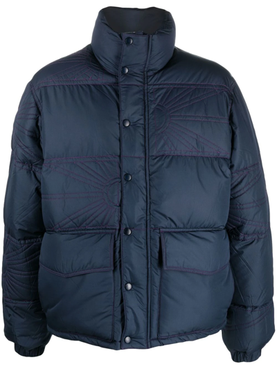 Paccbet Embroidered-logo Puffer Jacket In Navy