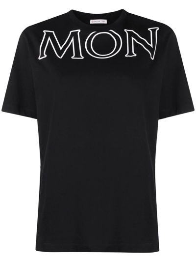 Moncler Logo-print Short-sleeve T-shirt In Black