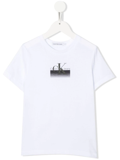Calvin Klein Kids' Logo-print Cotton T-shirt In White