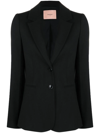 Twinset Black Wool Blend Single-breasted Jacket In Black