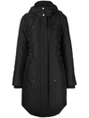 Moose Knuckles Cloud Hooded Parka Coat In Black