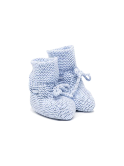 Paz Rodriguez Babies' Wool-knit Booties In Blue