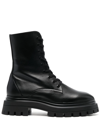 STUART WEITZMAN LEATHER LACE-UP BOOTS