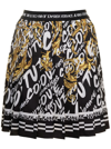 VERSACE JEANS COUTURE PLEATED MINI SKIRT BRUSH COUTURE PRINT