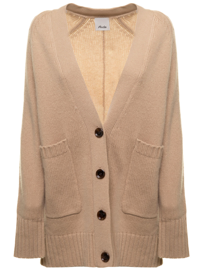Allude Wool And Cashmere Cardigan In Brown