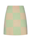 Stine Goya Andria Check Alpaca-blend Miniskirt In Sand Lime