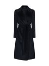 Tagliatore Belted Coat With Revers In Nero