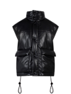 Nanushka Padded Turtleneck Vest With Glossy Finish In Black