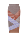 Stella Mccartney Women's Stella By Stella 3d Stripes Wool Midi Skirt In Beige