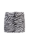 Alessandra Rich Belted Zebra-print Cotton-velvet Mini Skirt In Black