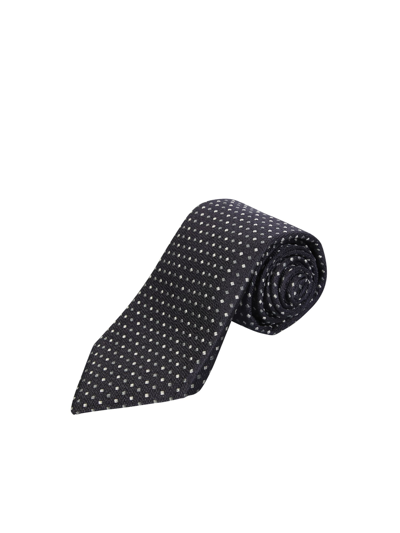 Brunello Cucinelli Embroidered-design Silk Tie In Blue