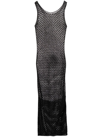 Dion Lee Metallic Mesh Gown In Black