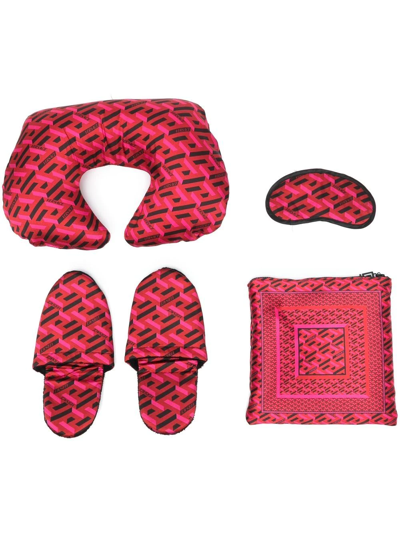 Versace Patterned Travel Set In Red