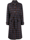 APC CHECK PATTERN BELTED COAT