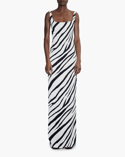 Et Ochs Aaliyah Zebra-print Square-neck Gown In Bcbk Luxe Zebra