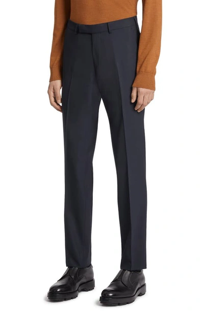 Zegna Wool High Performance Pants In Navy