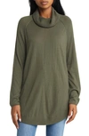 Caslon Turtleneck Tunic Sweater In Olive Sarma