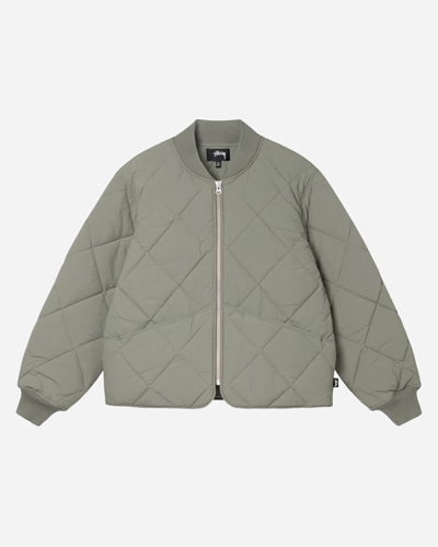 Stussy Dice Quilted Liner Jacket In Green