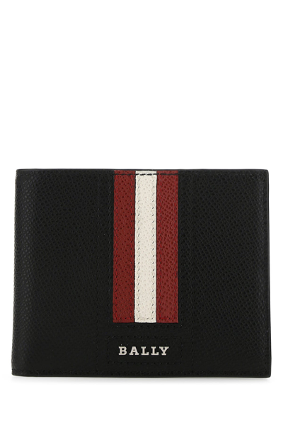 Bally Leather Wallet With Textured Design Block In Black