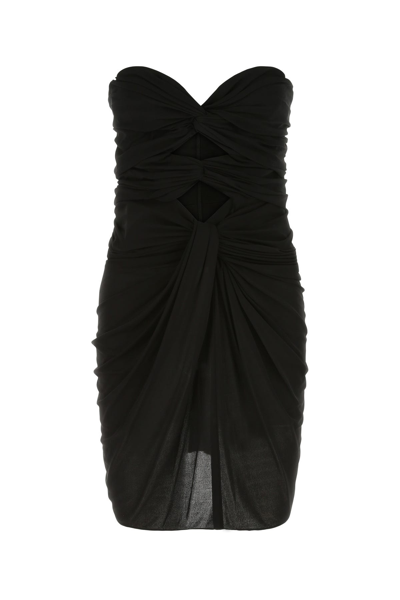 Saint Laurent Black Crepe Mini Dress Black  Donna 38f