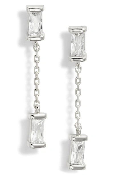 Kendra Scott Juliette Drop Earrings In Rhodium White Crystal