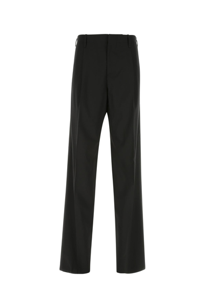 Versace Straight Leg Tailored Trousers In Black
