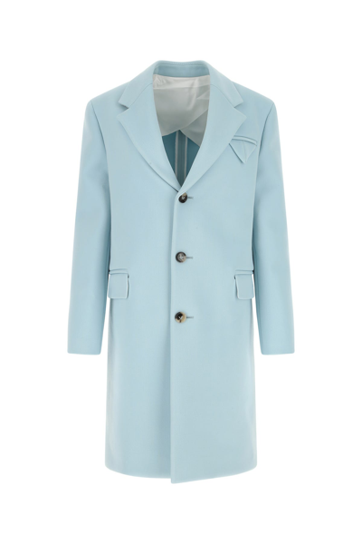 Bottega Veneta Pastel Light-blue Tricotine Coat Lightblue  Donna 38