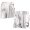 Concepts Sport White San Diego Padres Vigor Pinstripe Boxer Shorts In White