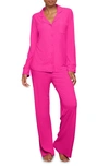 Skims Rib Pajamas In Hot Pink
