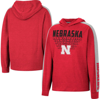 COLOSSEUM YOUTH COLOSSEUM HEATHERED SCARLET NEBRASKA HUSKERS WIND CHANGES RAGLAN HOODIE T-SHIRT